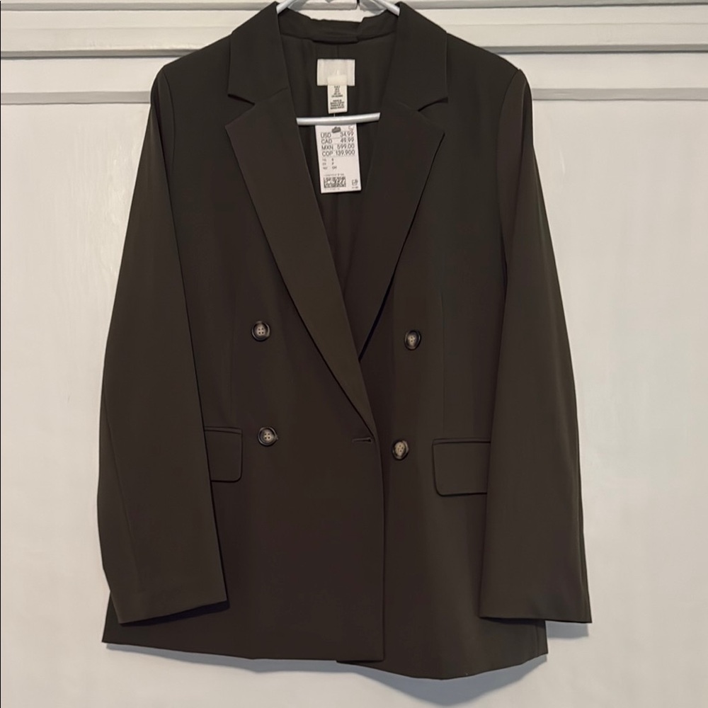 H&M Black Double-Breasted Blazer